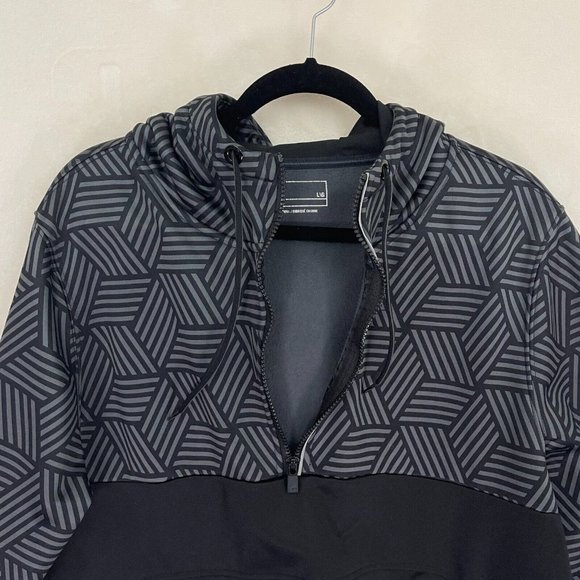 Aeropostale A87 Black Hoodie Quarter Zip Activewear Men's Size Large - Picture 6 of 8